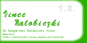 vince malobiczki business card